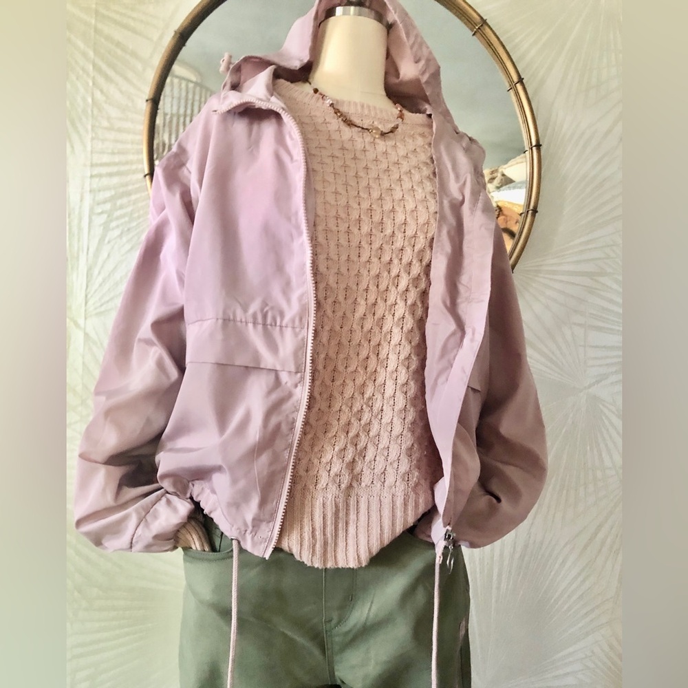Ci Sono Soft Mauve Pink Bomber Rain Jacket Size XL